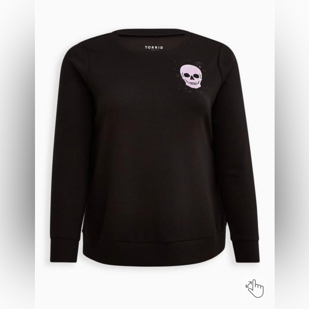 Torrid Cupro Long Sleeve Active Sweatshirt Skull Size 1X